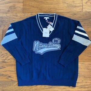 WEAR by Erin Andrews Penn State Nittany Lions Navy Blue V-Neck Sweater XL NWT